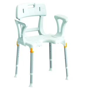King Shower Chair with Cutout - Back & Armrests